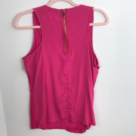 LVince Camuto Sleeveless Fuchsia ruffled blouse size Medium - Picture 4 of 7